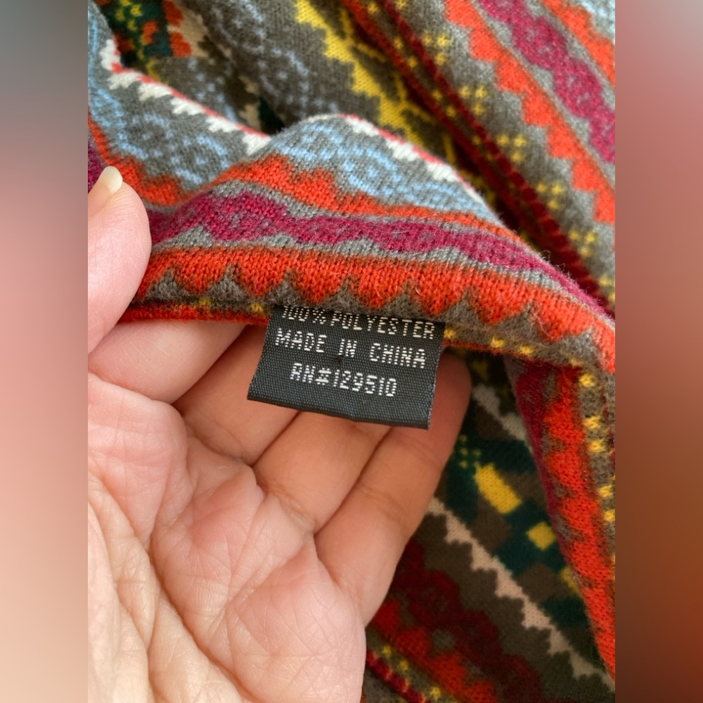 Multicolor Patterned Infinity Scarf - Picture 4 of 5